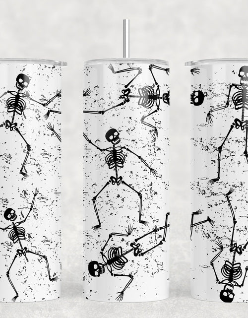 Load image into Gallery viewer, Halloween Skeletons  - 20 oz Steel Skinny Tumbler - Optional Blue Tooth Speaker - Speaker Color will Vary by Rowdy Ridge Co
