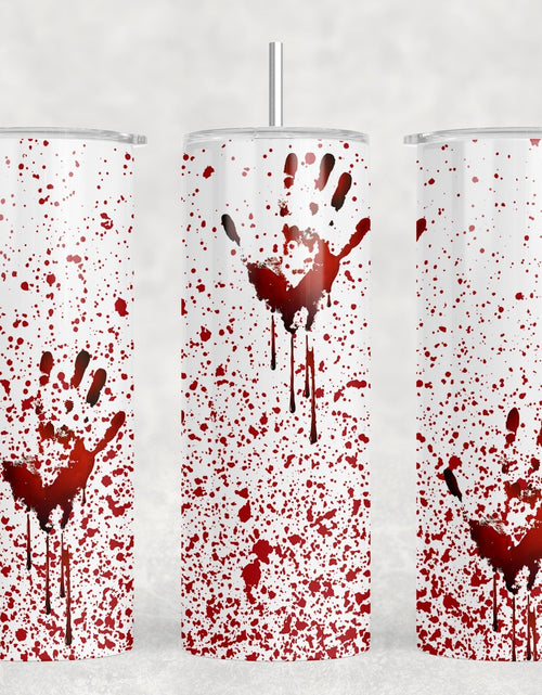 Load image into Gallery viewer, Hand Prints - 20 oz Steel Skinny Tumbler - Optional Blue Tooth Speaker - Speaker Color will Vary by Rowdy Ridge Co

