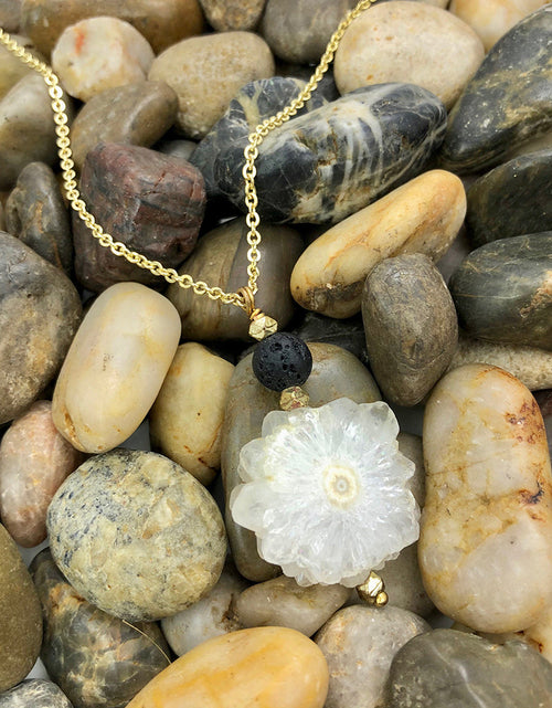Load image into Gallery viewer, Solar Quartz Lava Necklace by SLATE + SALT
