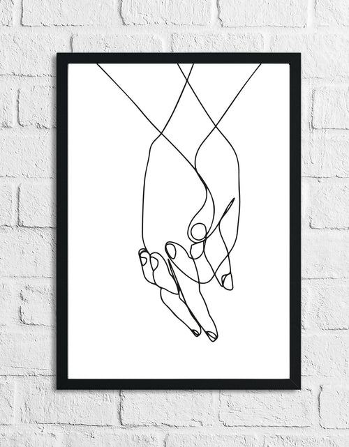 Load image into Gallery viewer, Holding Hands Couple Line Work Wall Decor Print by WinsterCreations™ Official Store
