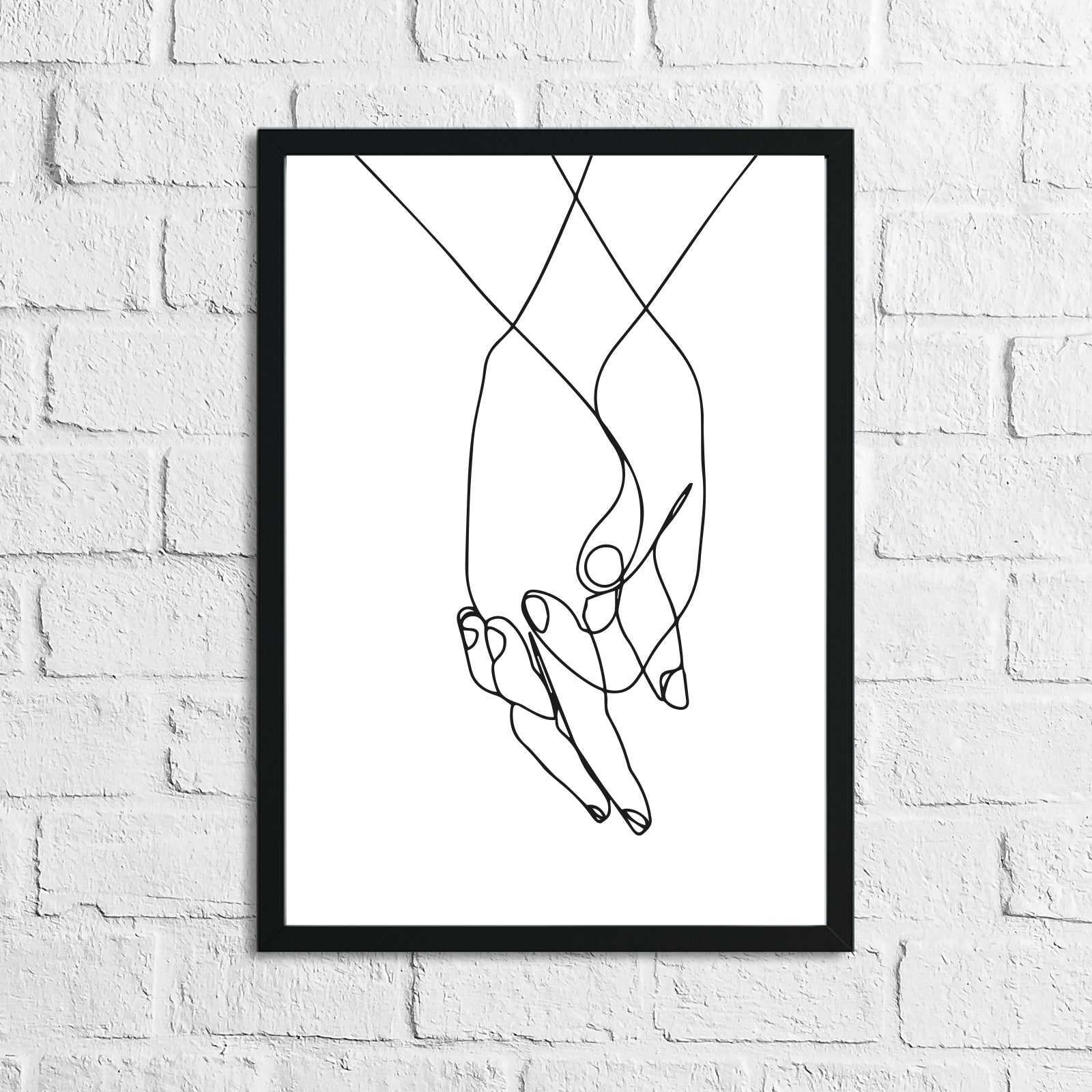 Holding Hands Couple Line Work Wall Decor Print by WinsterCreations™ Official Store