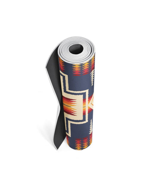 Load image into Gallery viewer, Pendleton x Yune Yoga Mat Harding Navy 5mm by Yune Yoga
