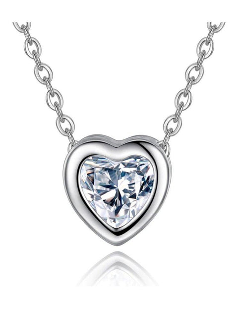 Load image into Gallery viewer, Heart Necklace 18k Gold Cubic Zirconia Crystal by Hollywood Sensation®
