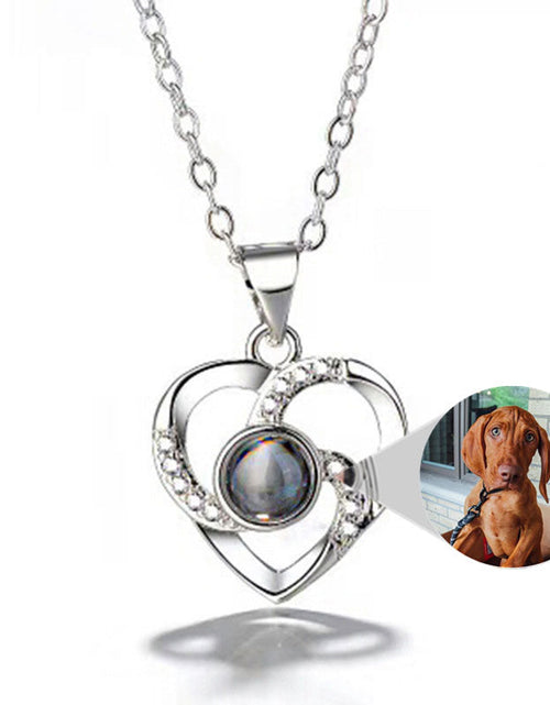 Load image into Gallery viewer, Custom Pet Photo Heart Necklace by PetWithMe

