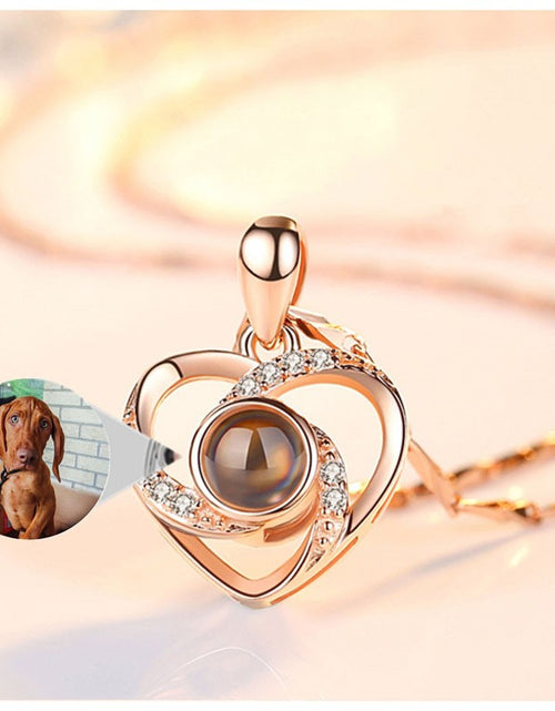 Load image into Gallery viewer, Custom Pet Photo Heart Necklace by PetWithMe
