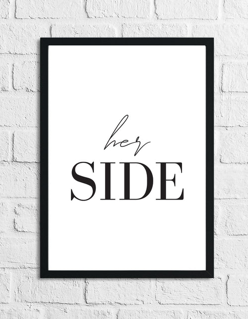 Load image into Gallery viewer, His &amp; Hers Side 2 Couple Black Set Of 2 Bedroom Prints by WinsterCreations™ Official Store
