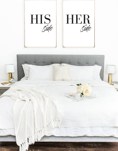 Load image into Gallery viewer, His &amp; Hers Side Bold Couple Black Set Of 2 Bedroom Prints by WinsterCreations™ Official Store
