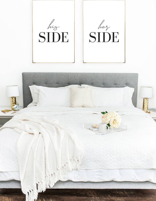 Load image into Gallery viewer, His &amp; Hers Side 2 Couple Black Set Of 2 Bedroom Prints by WinsterCreations™ Official Store
