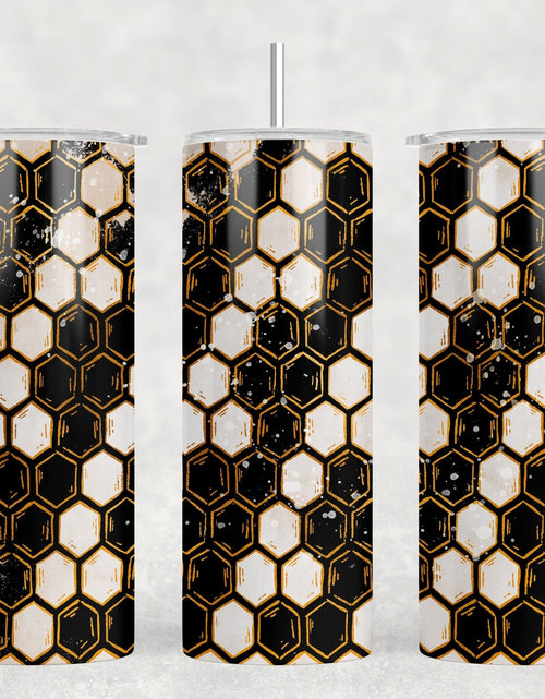 Load image into Gallery viewer, Honeycomb|Skinny Tumbler|Optional Bluetooth Speaker| Speaker Color Varies by Rowdy Ridge Co
