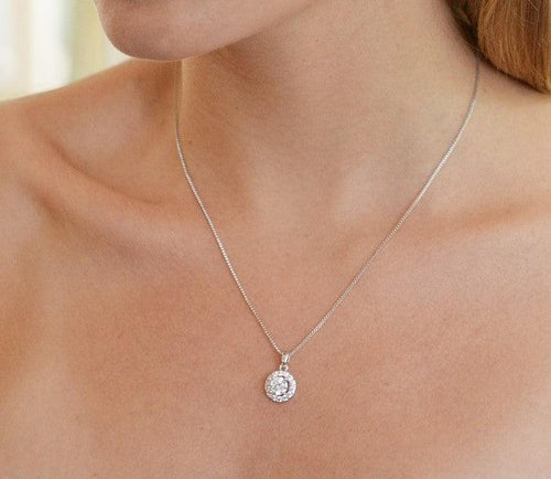 Load image into Gallery viewer, Round Halo Crystal Pendant Necklace by Hollywood Sensation®
