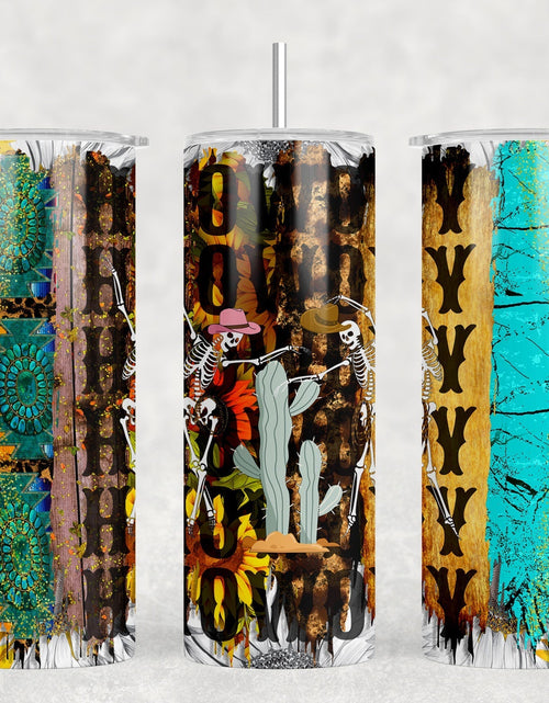 Load image into Gallery viewer, Howdy Cactus - 20 oz Steel Skinny Tumbler - Optional Blue Tooth Speaker - Speaker Color will Vary by Rowdy Ridge Co
