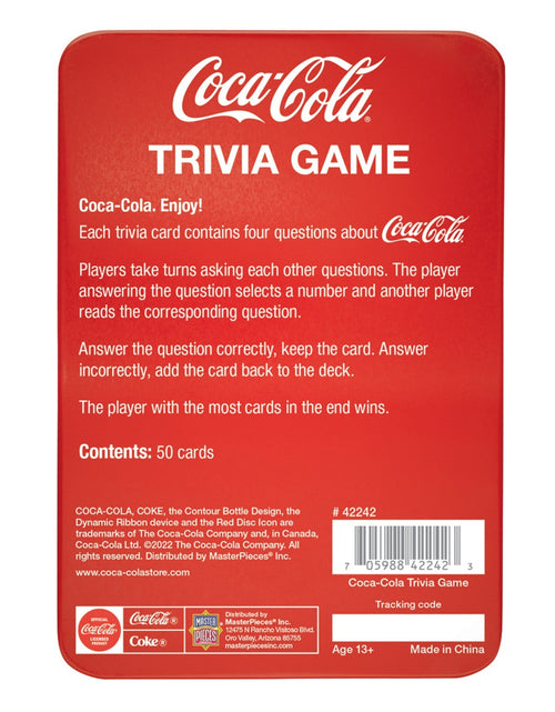 Load image into Gallery viewer, Coca-Cola Trivia Game with Collectible Tin by MasterPieces Puzzle Company INC
