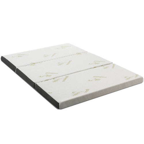 Load image into Gallery viewer, Queen 3 Inch Tri-fold Memory Foam Floor Mattress Topper Portable with Carrying Bag-M
