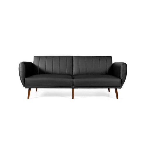 Load image into Gallery viewer, 3 Seat Convertible Sofa Bed with Adjustable Backrest for Living Room-Black
