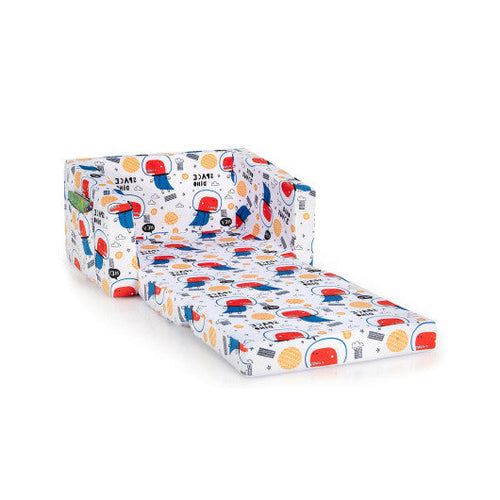 Load image into Gallery viewer, 2-in-1 Convertible Kids Sofa with Velvet Fabric-White
