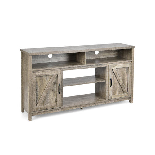Load image into Gallery viewer, 59 Inch TV Stand Media Center Console Cabinet with Barn Door for TV's 65 Inch-Natural
