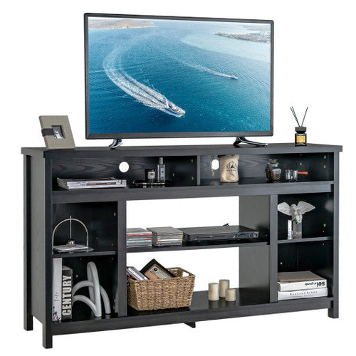 Load image into Gallery viewer, 58 Inch TV Stand Entertainment Console Center with Adjustable Open Shelves-Black
