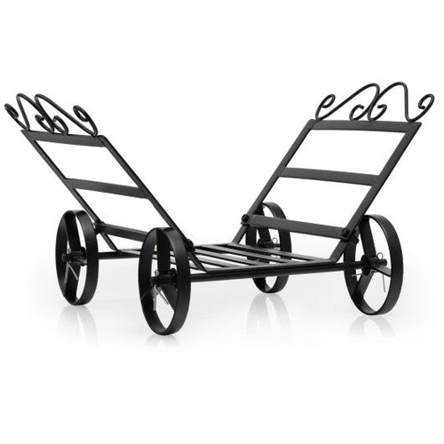 Load image into Gallery viewer, Firewood Rack Decorative Rustproof Steel Fireplace Log Holder with Wheels
