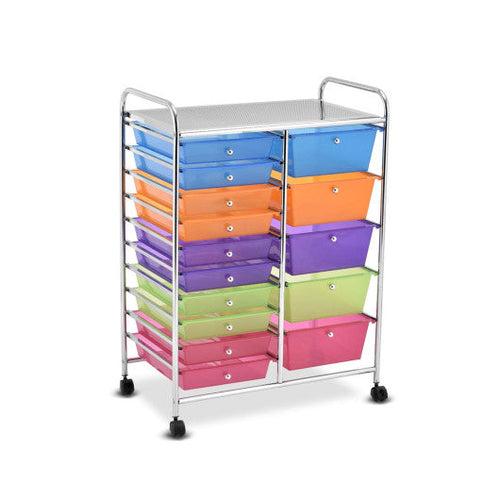 Load image into Gallery viewer, 15 Drawers Rolling Storage Cart Organizer
