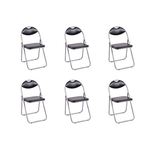 Load image into Gallery viewer, 6 Pieces U-Shape Folding Chairs with Hollow Handle
