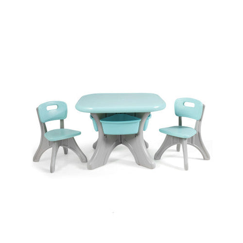 Load image into Gallery viewer, Children Kids Activity Table &amp; Chair Set Play Furniture W/Storage-Blue
