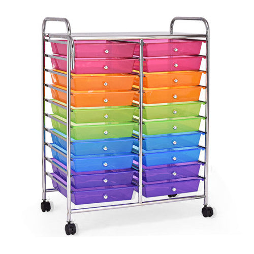 Load image into Gallery viewer, 20 Drawers Storage Rolling Cart Studio Organizer-Multicolor
