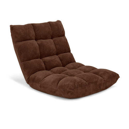 Load image into Gallery viewer, Adjustable 14-position Cushioned Floor Chair-Coffee
