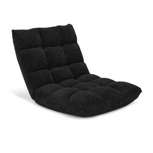 Load image into Gallery viewer, Adjustable 14-Position Floor Chair Folding Lazy Gaming Sofa Chair-Black
