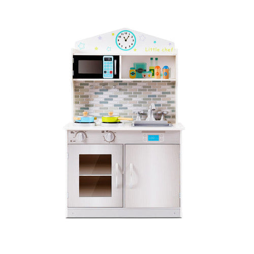 Load image into Gallery viewer, Kids Wooden Pretend Cooking Playset Cookware Kitchen-Beige
