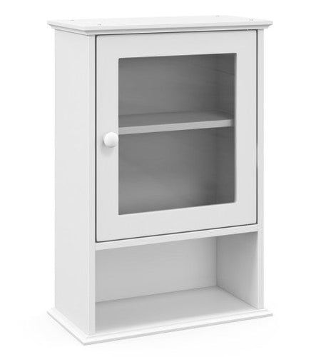 Bathroom Wall Mounted Adjustable Hanging Storage Medicine Cabinet-White