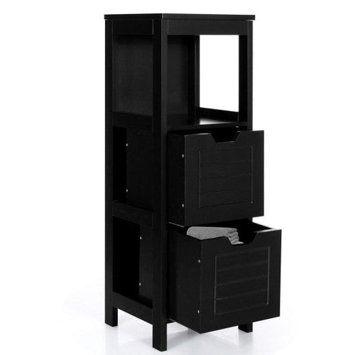 Load image into Gallery viewer, Bathroom Wooden Floor Cabinet Multifunction Storage Rack Stand Organizer-Black
