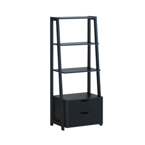 Load image into Gallery viewer, 4-Tier Ladder Bookshelf Storage Display with Drawers
