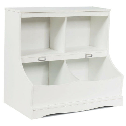 Load image into Gallery viewer, Kids Floor Cabinet Multi-Functional Bookcase -White
