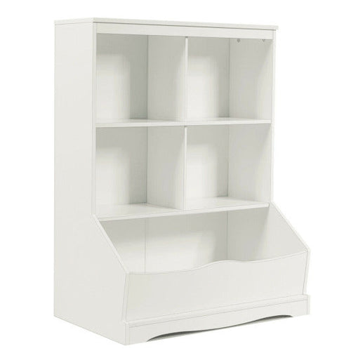 Load image into Gallery viewer, 3-Tier Children's Multi-Functional Bookcase Toy Storage Bin Floor Cabinet-White
