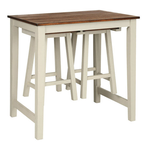 Load image into Gallery viewer, Counter Height Pub Table with 2 Saddle Bar Stools
