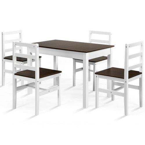 Load image into Gallery viewer, 5 Pieces Solid Wood Compact Kitchen Dining Set-Walnut

