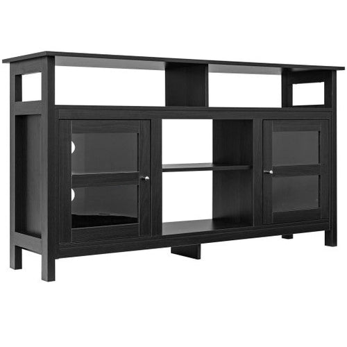 Load image into Gallery viewer, 58 Inch TV Stand Entertainment Console Center with 2 Cabinets-Black

