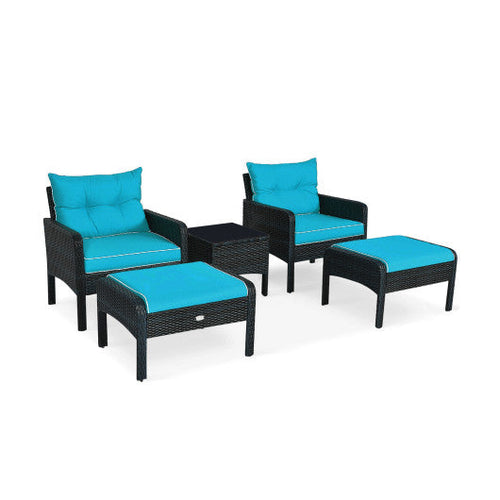 Load image into Gallery viewer, 5 Pieces Patio Rattan Furniture Set Sofa
