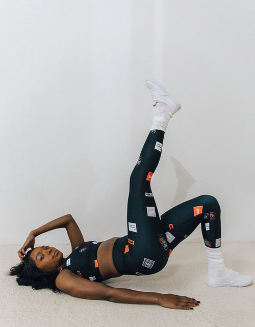 Load image into Gallery viewer, HYBRID NATION WOMEN AOP LEGGINGS (BLACK) by Hybrid Nation
