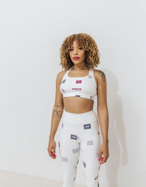 Load image into Gallery viewer, HYBRID NATION WOMEN AOP LEGGINGS (WHITE) by Hybrid Nation
