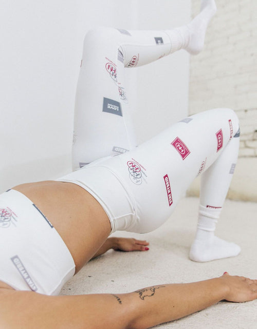 Load image into Gallery viewer, HYBRID NATION WOMEN AOP LEGGINGS (WHITE) by Hybrid Nation
