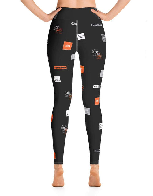 Load image into Gallery viewer, HYBRID NATION WOMEN AOP LEGGINGS (BLACK) by Hybrid Nation
