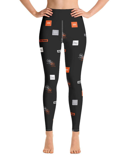 Load image into Gallery viewer, HYBRID NATION WOMEN AOP LEGGINGS (BLACK) by Hybrid Nation
