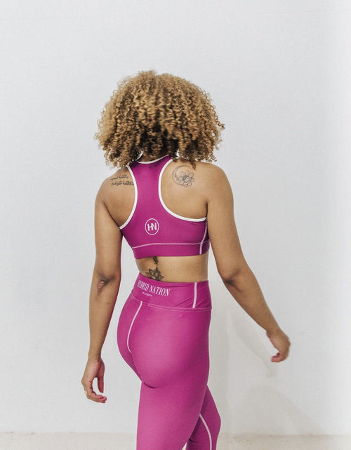 Load image into Gallery viewer, HYBRID NATION WOMEN ATHLETIC SPORTS BRA (BERRY) by Hybrid Nation
