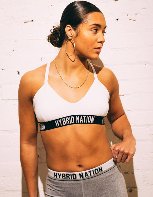 Load image into Gallery viewer, HYBRID NATION WOMEN FREE COMFORT SPORTS BRA (WHITE) by Hybrid Nation
