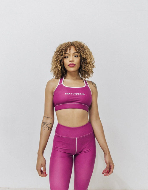 Load image into Gallery viewer, HYBRID NATION WOMEN HIGH-WAISTED LEGGINGS (BERRY) by Hybrid Nation
