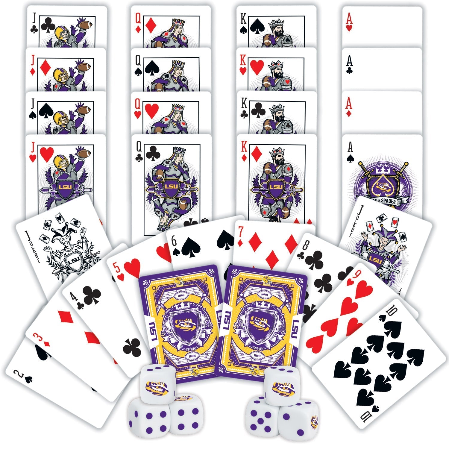 LSU Tigers - 2-Pack Playing Cards & Dice Set by MasterPieces Puzzle Company INC