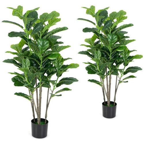 Load image into Gallery viewer, 51 Inch 2-Pack Artificial Fiddle Leaf Fig Tree for Indoor and Outdoor

