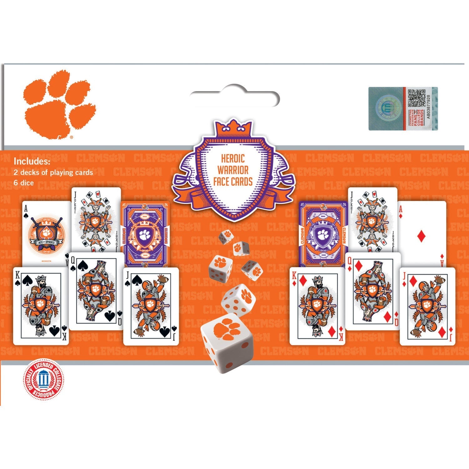 Clemson Tigers - 2-Pack Playing Cards & Dice Set by MasterPieces Puzzle Company INC