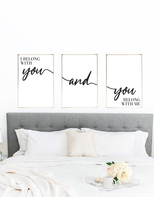 Load image into Gallery viewer, I belong With You &amp; You Belong With Me Couple Black Set Of 3 Bedroom Prints by WinsterCreations™ Official Store
